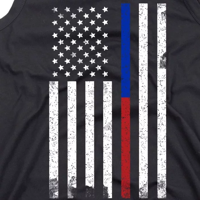 We The People Holsters  American Flag Thin Blue-Red Line Tank Top