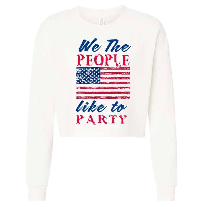 We The People Like To Party In The USA Cropped Pullover Crew