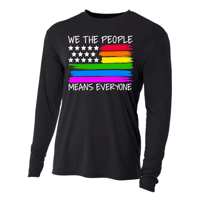 We The People Means Everyone Rainbow LGBT Flag Cooling Performance Long Sleeve Crew