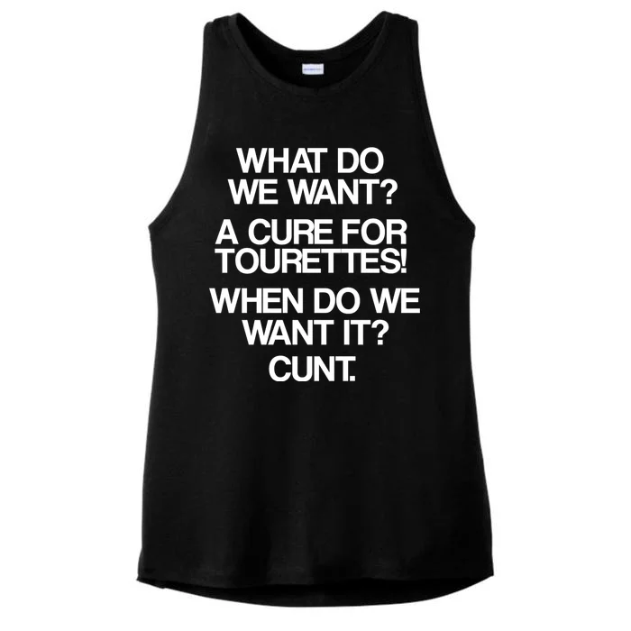 We Want A Cure For Tourettes Ladies Tri-Blend Wicking Tank