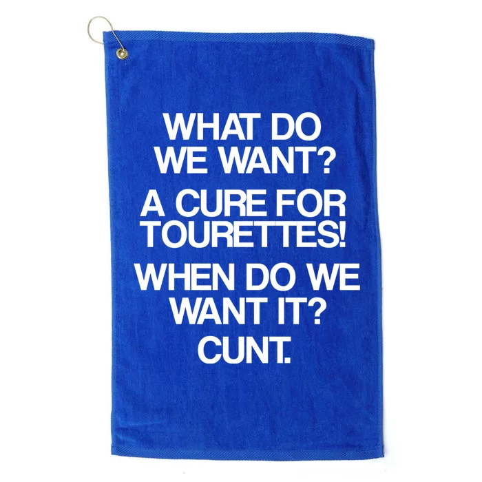 We Want A Cure For Tourettes Platinum Collection Golf Towel