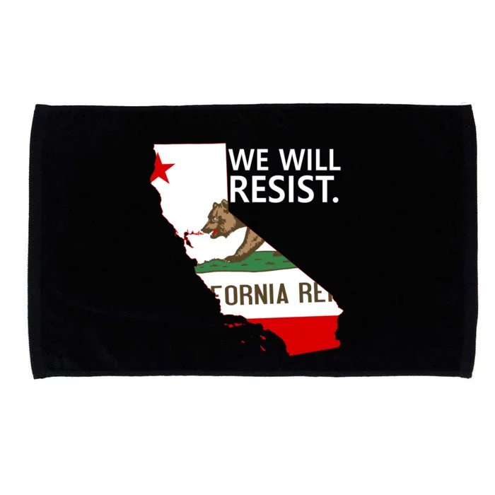 We Will Resist. California Flag Resistance Anti Trump Microfiber Hand Towel