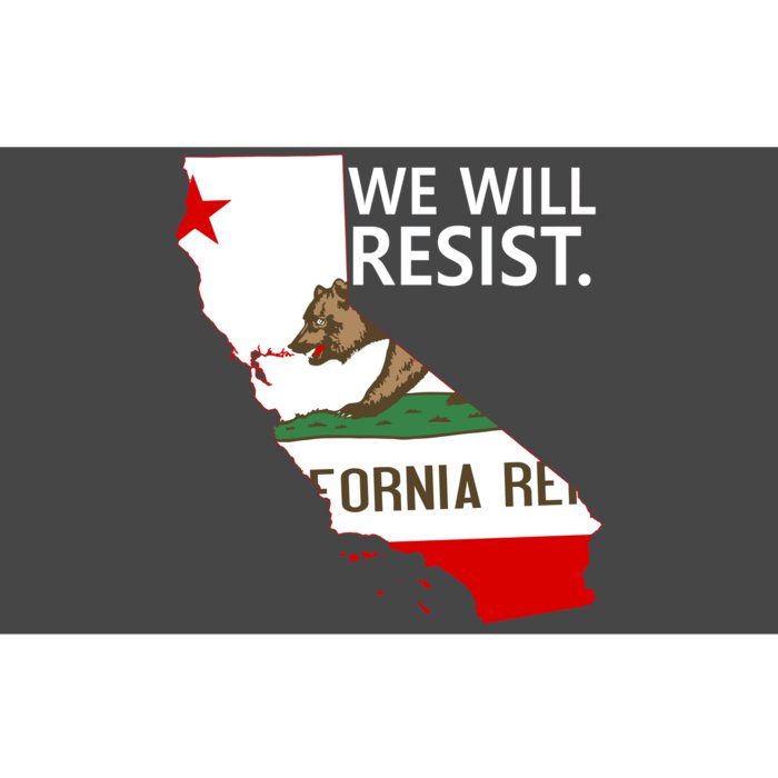 We Will Resist. California Flag Resistance Anti Trump Bumper Sticker