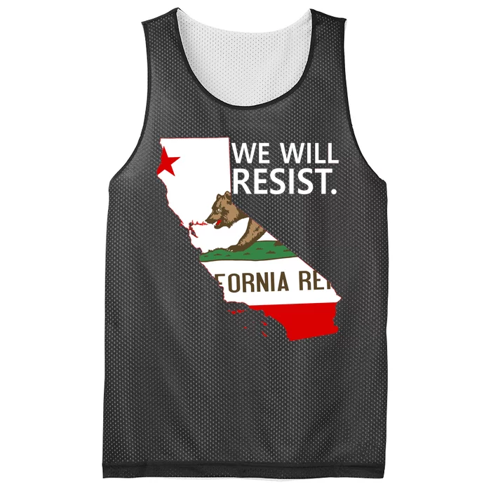 We Will Resist. California Flag Resistance Anti Trump Mesh Reversible Basketball Jersey Tank