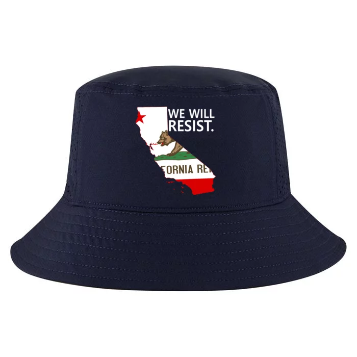 We Will Resist. California Flag Resistance Anti Trump Cool Comfort Performance Bucket Hat