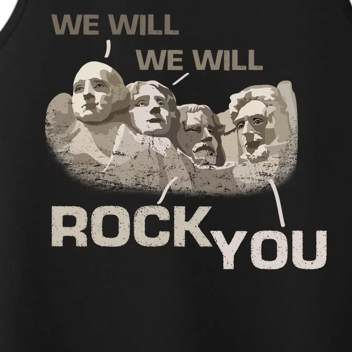 We Will Rock You Presidents Mt.Rushmore Performance Tank