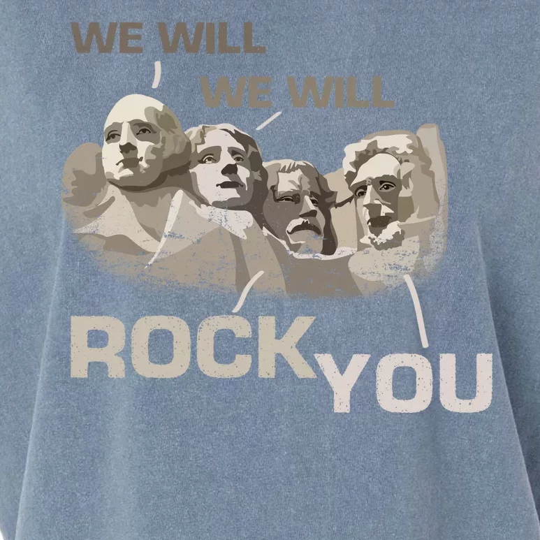 We Will Rock You Presidents Mt.Rushmore Garment-Dyed Women's Muscle Tee