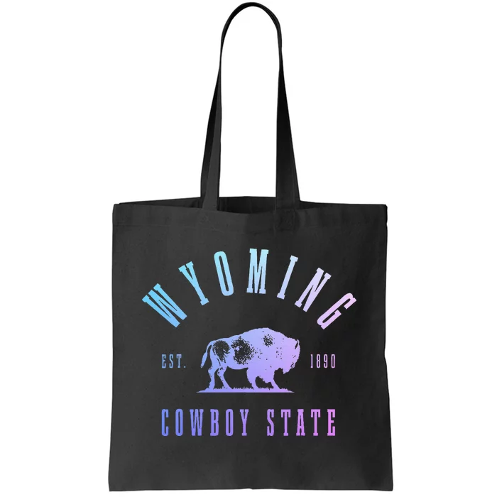 Wyoming Est. 1890 The Cowboy State Bison Vintage Pride Tote Bag