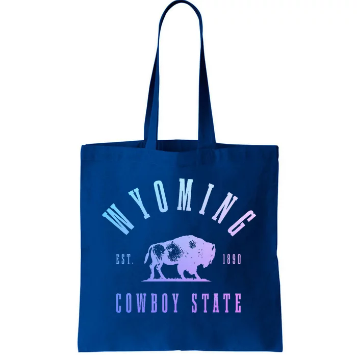 Wyoming Est. 1890 The Cowboy State Bison Tote Bag