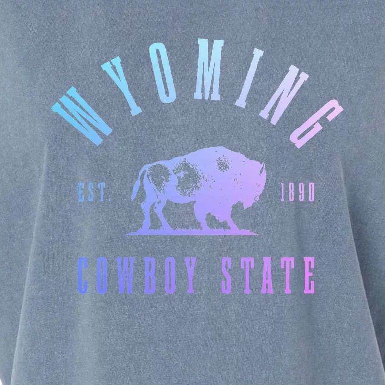 Wyoming Est. 1890 The Cowboy State Bison Garment-Dyed Women's Muscle Tee