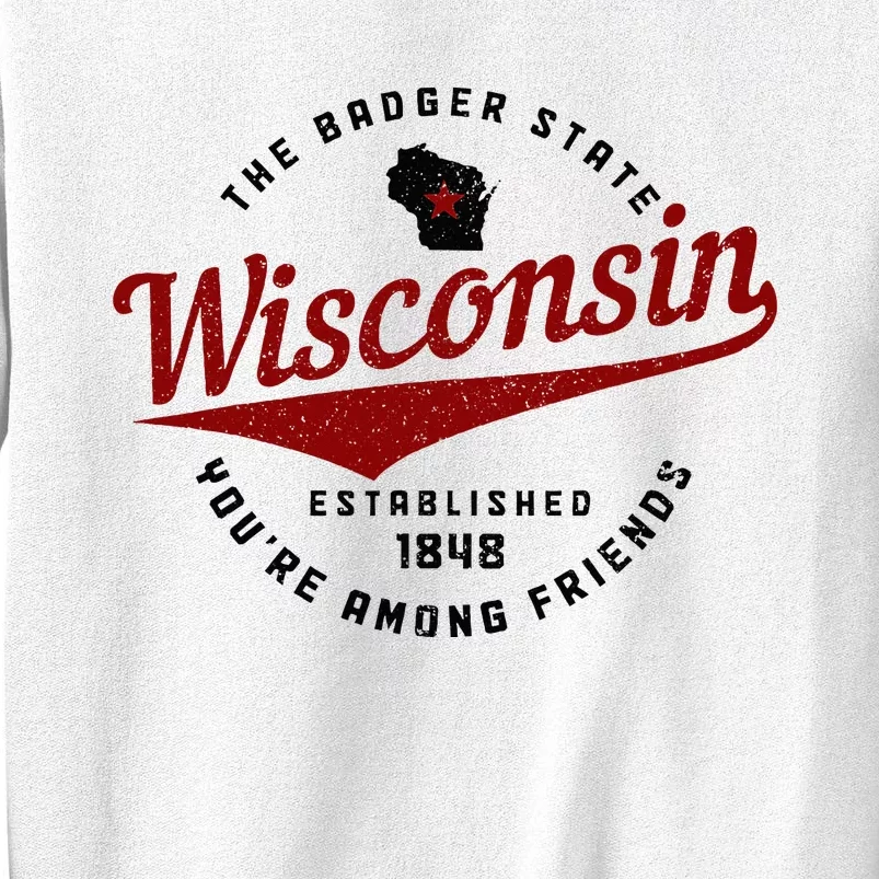 Wisconsin Est. 1848 Badger State Map Pride Sweatshirt