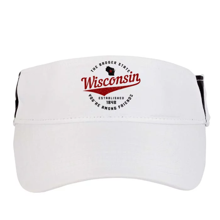 Wisconsin Est. 1848 Badger State Map Pride Adult Drive Performance Visor