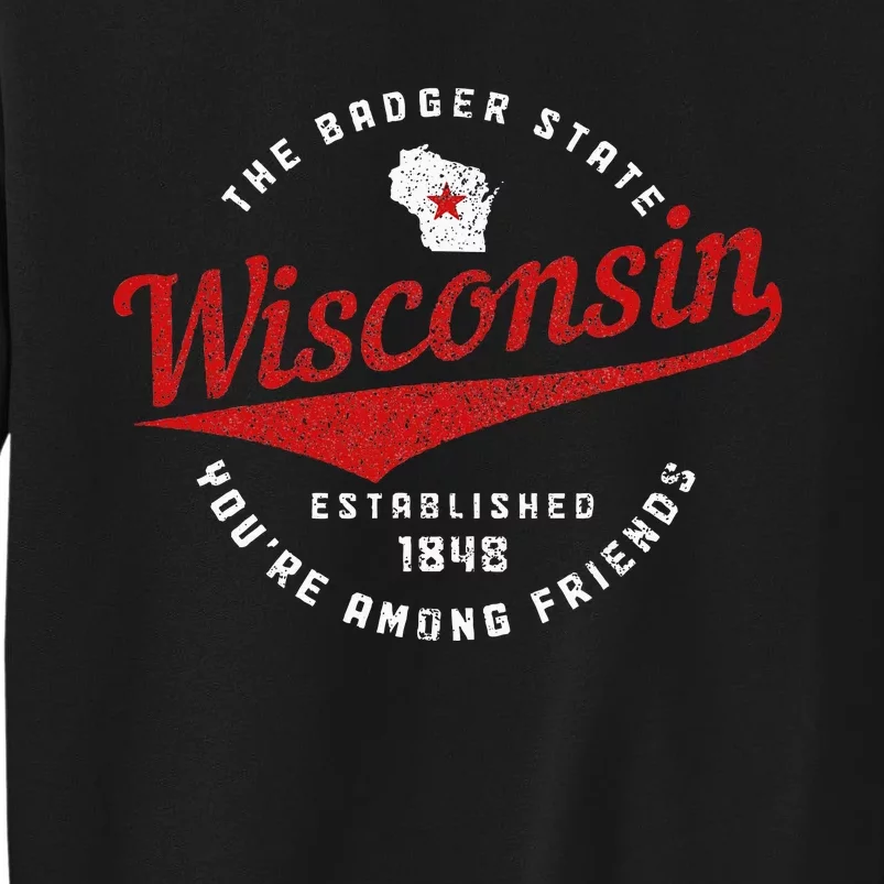 Wisconsin Est. 1848 Badger State Map Pride Sweatshirt