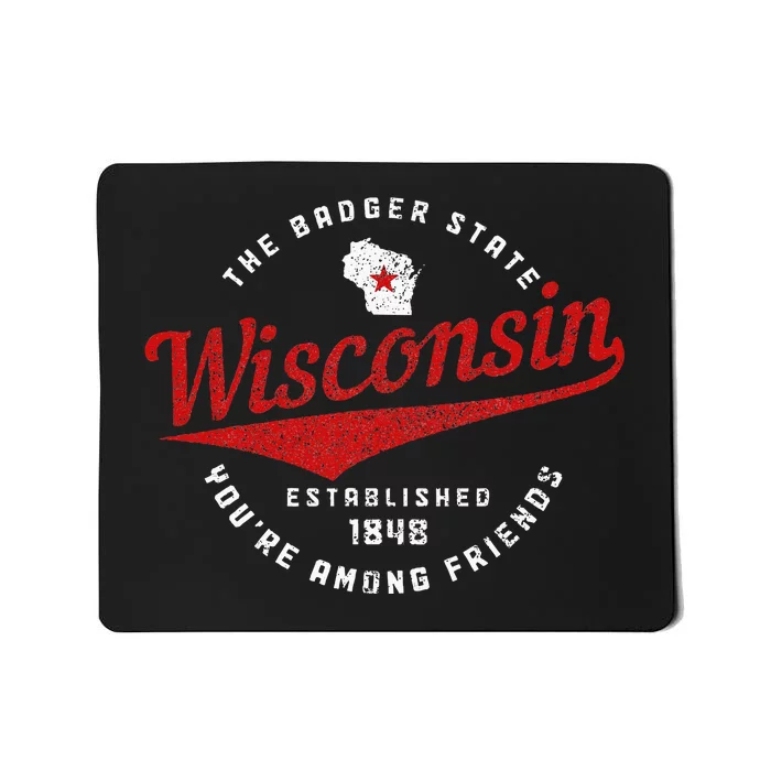 Wisconsin Est. 1848 Badger State Map Pride Mousepad