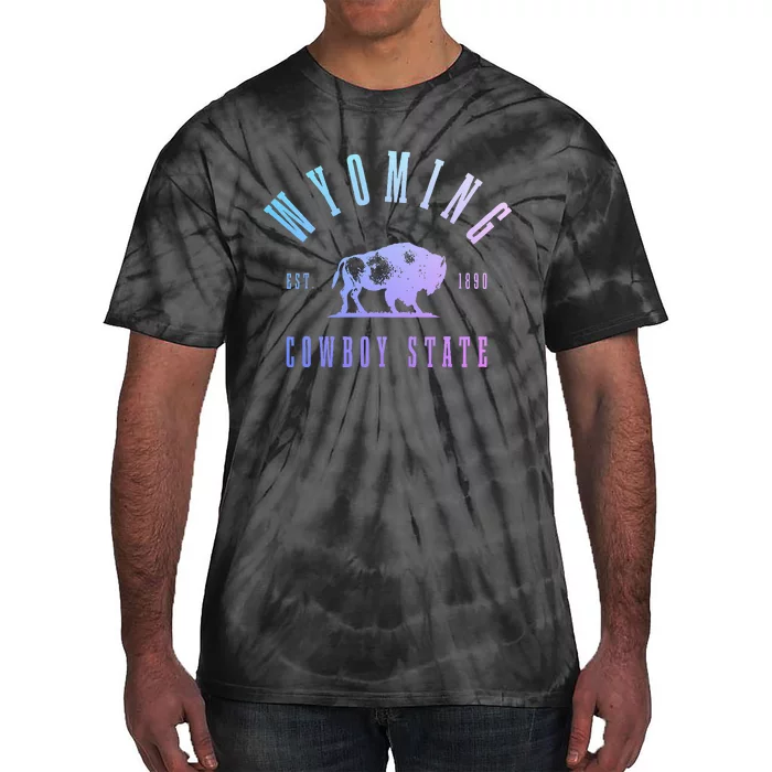 Wyoming Est. 1890 The Cowboy State Bison Vintage Pride Tie-Dye T-Shirt