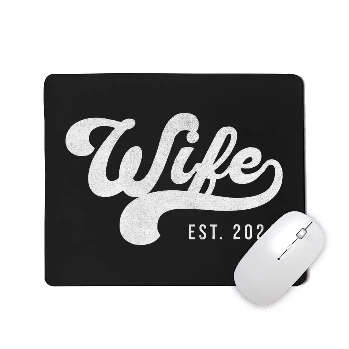 Wife Est. 2024 Married Couple Vintage Matching Wedding Mousepad