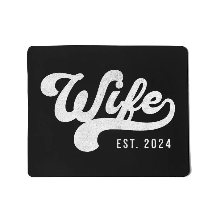 Wife Est. 2024 Married Couple Vintage Matching Wedding Mousepad