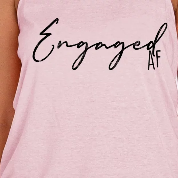 Wo Engaged Af Bridal Engaget Gift Women's Knotted Racerback Tank