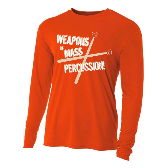 Weapons Of Mass Percussion Funny Drum Drummer Music Band Cooling Performance Long Sleeve Crew