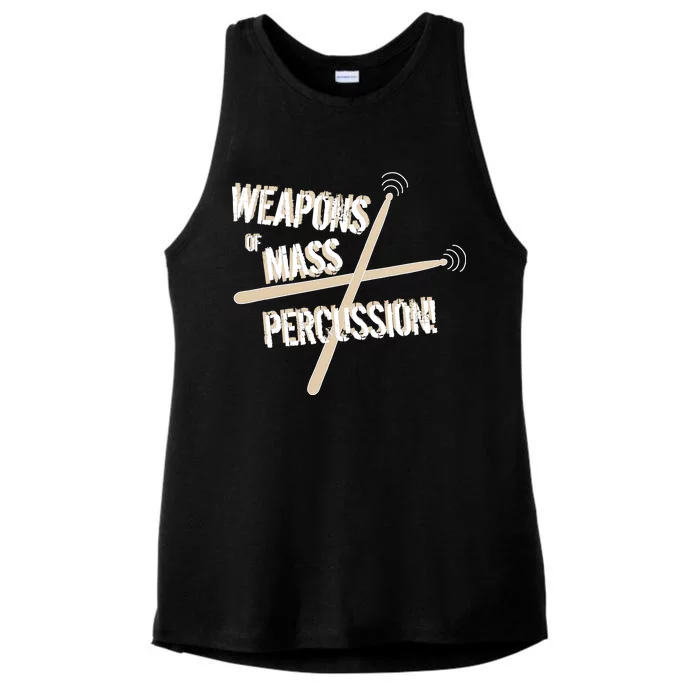 Weapons Of Mass Percussion Funny Drum Drummer Music Band Ladies Tri-Blend Wicking Tank