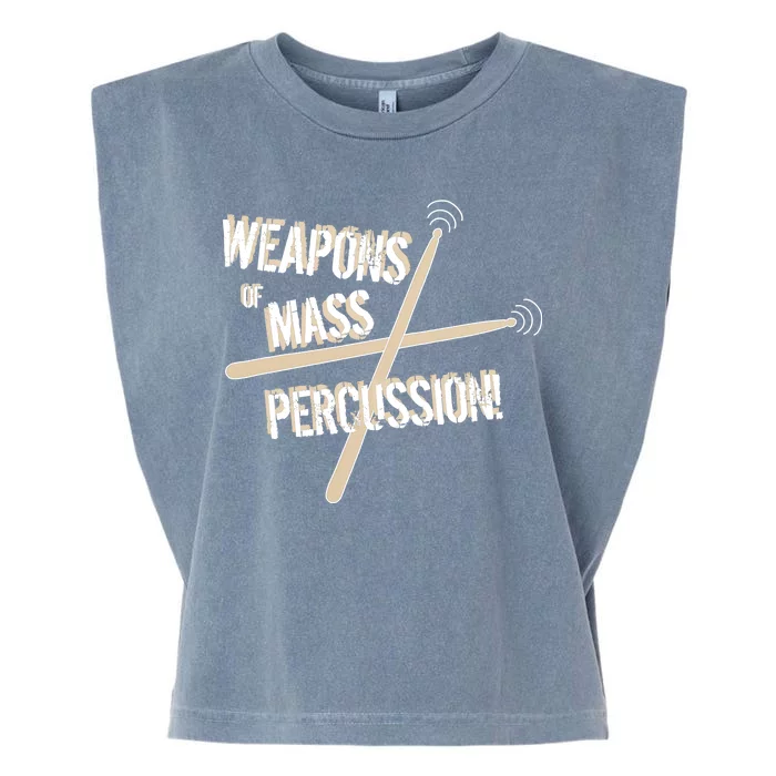 Weapons Of Mass Percussion Funny Drum Drummer Music Band Garment-Dyed Women's Muscle Tee