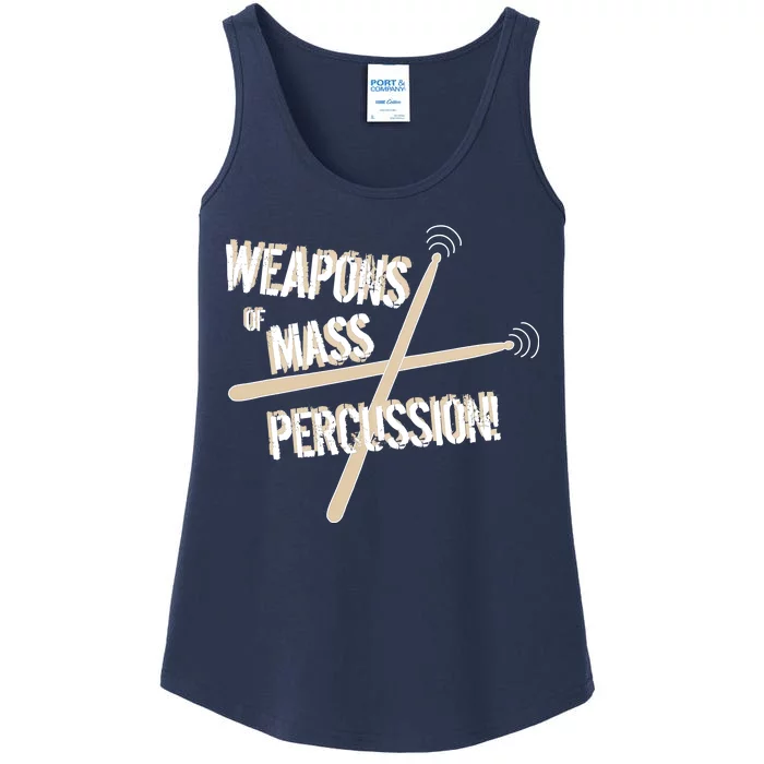 Weapons Of Mass Percussion Funny Drum Drummer Music Band Ladies Essential Tank