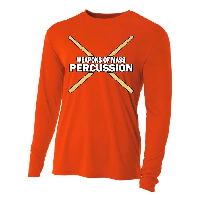 Weapons of Mass Percussion Funny Drummer Cooling Performance Long Sleeve Crew