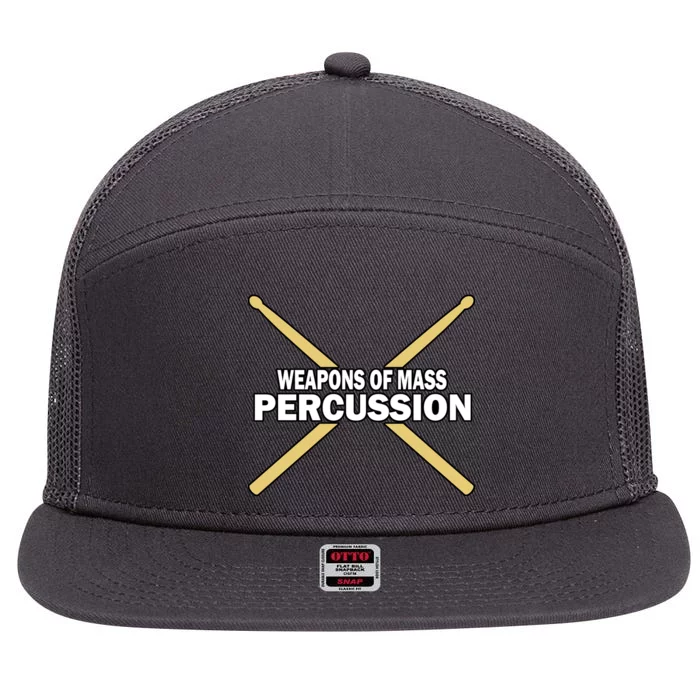 Weapons of Mass Percussion Funny Drummer 7 Panel Mesh Trucker Snapback Hat