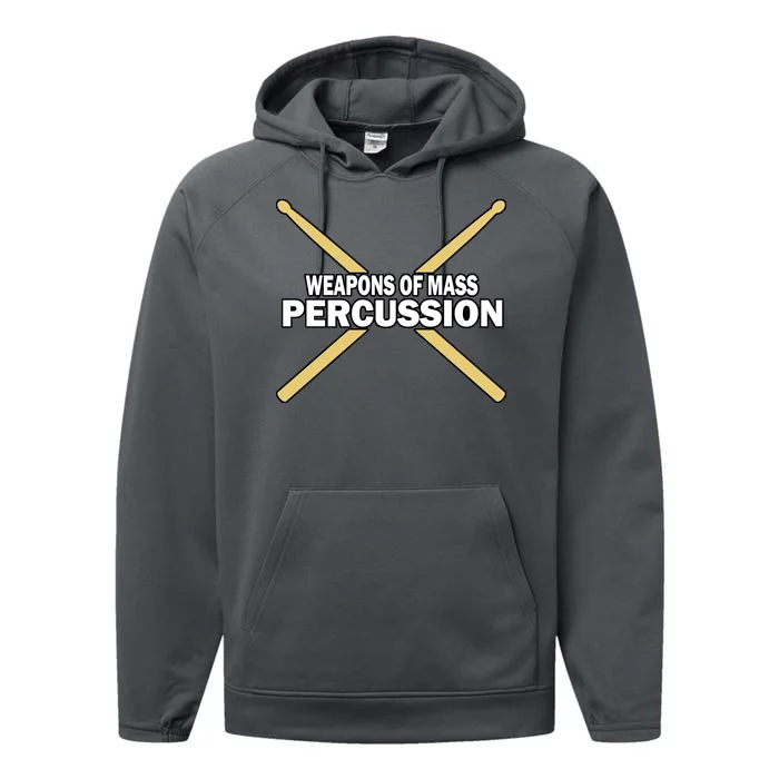 Weapons of Mass Percussion Funny Drummer Performance Fleece Hoodie