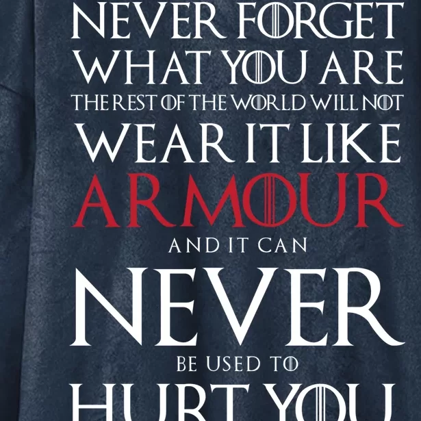 Wear It Like Armour Quote Hooded Wearable Blanket