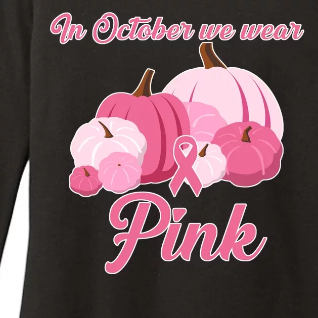 Wear Pin In October Breast Cancer Awareness Autumn Womens CVC Long Sleeve Shirt