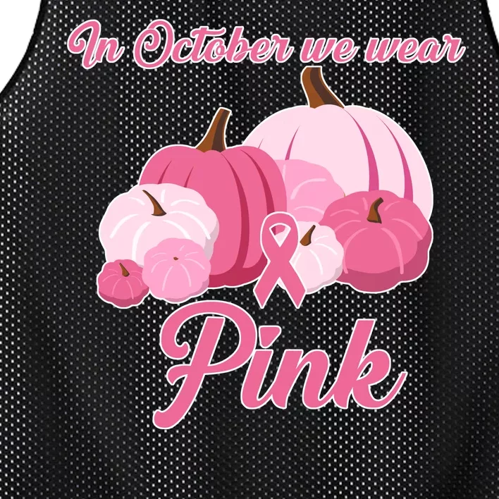 Wear Pin In October Breast Cancer Awareness Autumn Mesh Reversible Basketball Jersey Tank