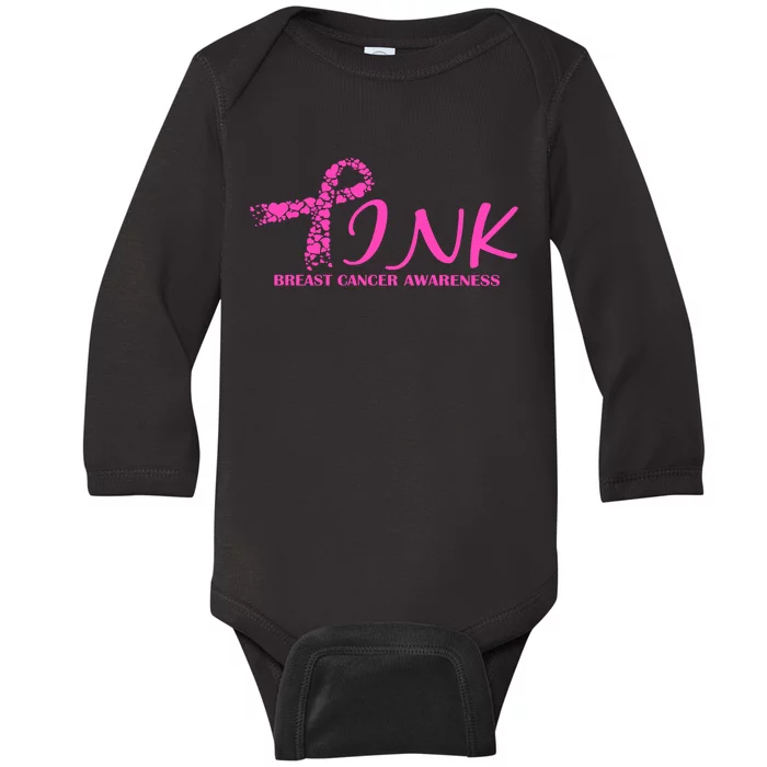 Wear Pink Breast Cancer Awareness Baby Long Sleeve Bodysuit