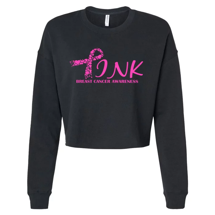 Wear Pink Breast Cancer Awareness Cropped Pullover Crew