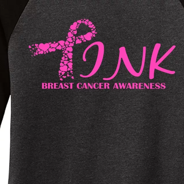 Wear Pink Breast Cancer Awareness Women's Tri-Blend 3/4-Sleeve Raglan Shirt