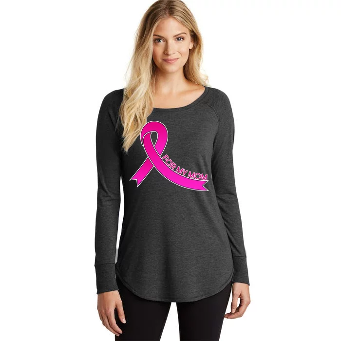 Wear Pink For My Mom Breast Cancer Awareness Women's Perfect Tri Tunic Long Sleeve Shirt