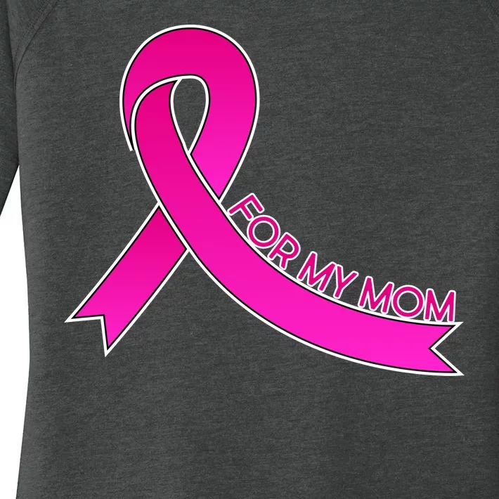 Wear Pink For My Mom Breast Cancer Awareness Women's Perfect Tri Tunic Long Sleeve Shirt