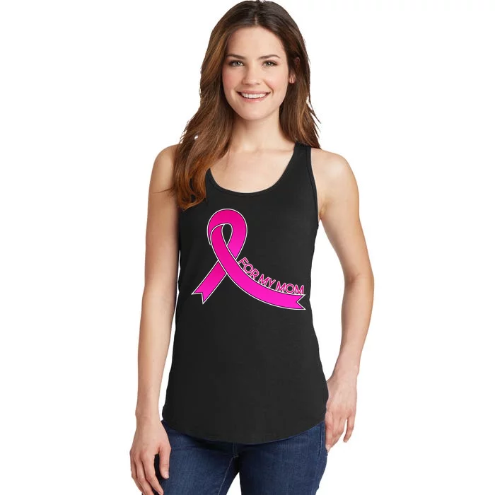 Wear Pink For My Mom Breast Cancer Awareness Ladies Essential Tank