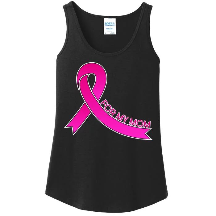 Wear Pink For My Mom Breast Cancer Awareness Ladies Essential Tank