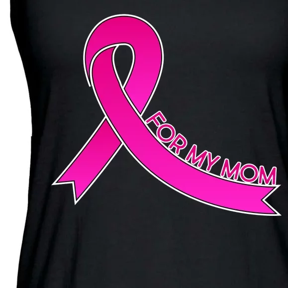 Wear Pink For My Mom Breast Cancer Awareness Ladies Essential Flowy Tank