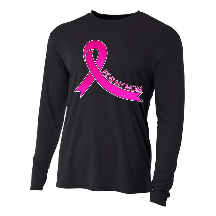 Wear Pink For My Mom Breast Cancer Awareness Cooling Performance Long Sleeve Crew