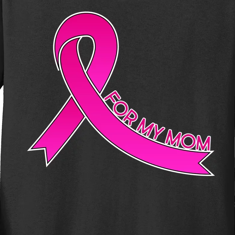 Wear Pink For My Mom Breast Cancer Awareness Kids Long Sleeve Shirt