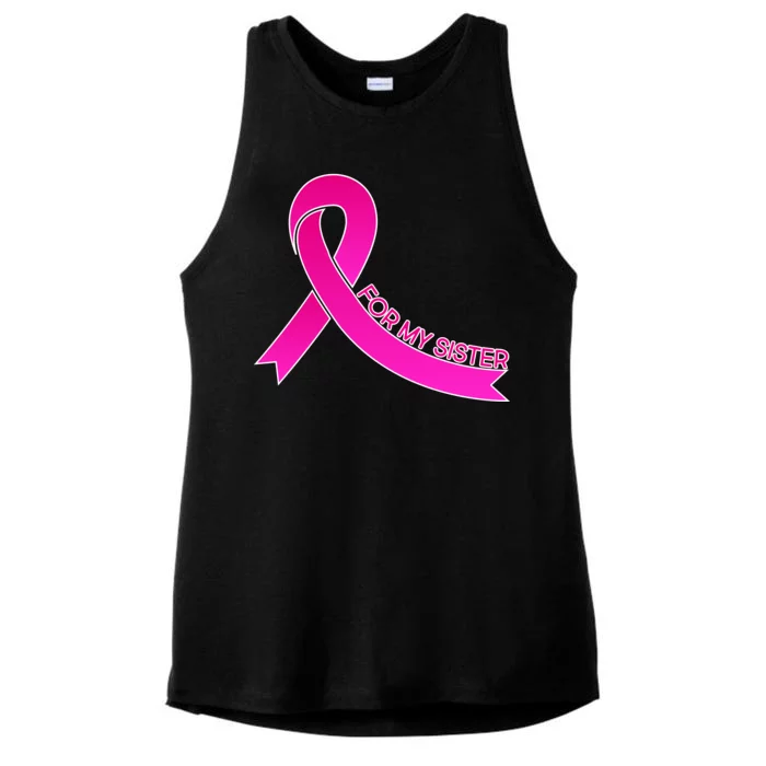 Wear Pink For My Sister Breast Cancer Awareness Ladies Tri-Blend Wicking Tank