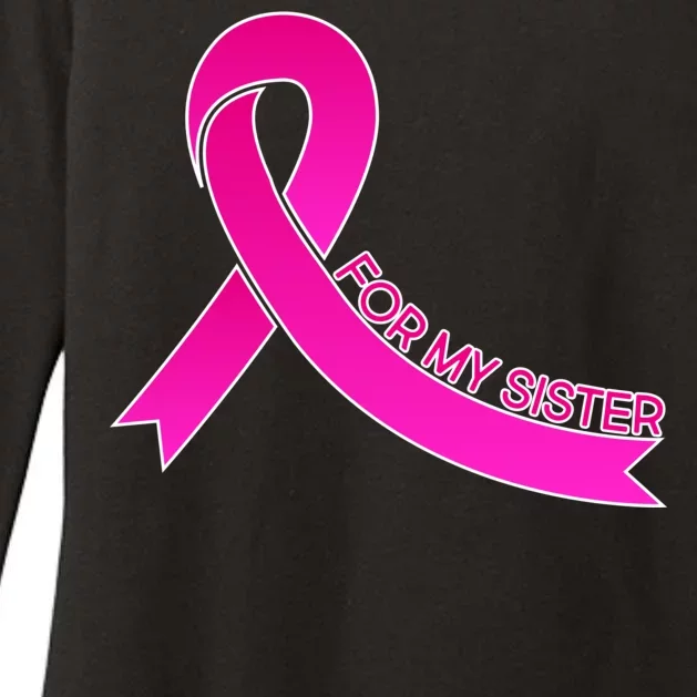 Wear Pink For My Sister Breast Cancer Awareness Womens CVC Long Sleeve Shirt