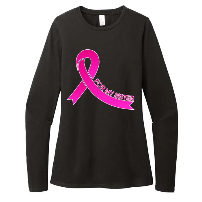 Wear Pink For My Sister Breast Cancer Awareness Womens CVC Long Sleeve Shirt