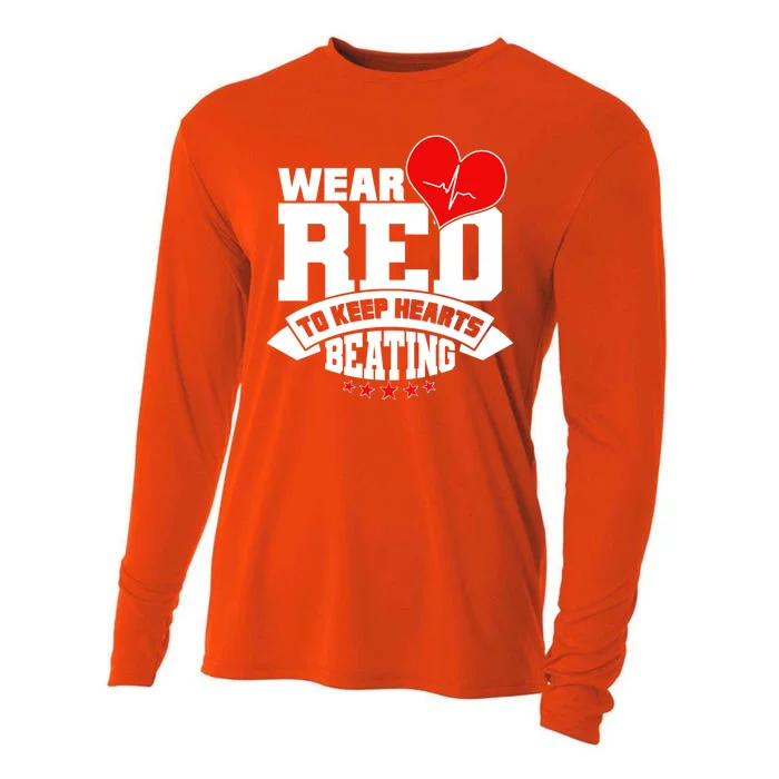 Wear Red To Keep Hearts Beating Heart Health Awareness Cooling Performance Long Sleeve Crew