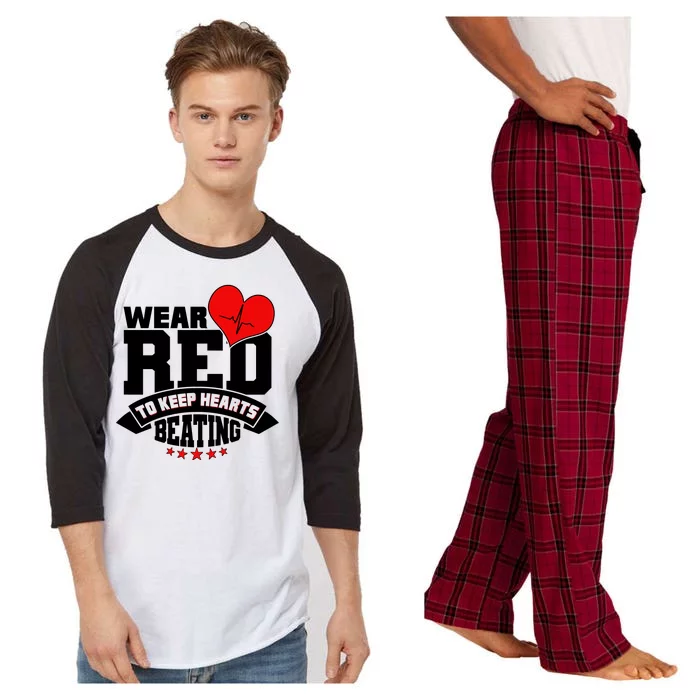 Wear Red To Keep Hearts Beating Heart Health Awareness Raglan Sleeve Pajama Set