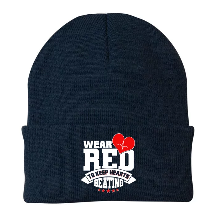 Wear Red To Keep Hearts Beating Heart Health Awareness Knit Cap Winter Beanie