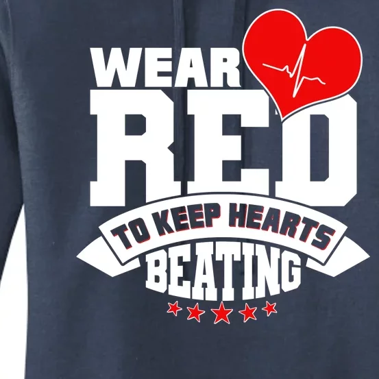 Wear Red To Keep Hearts Beating Heart Health Awareness Women's Pullover Hoodie