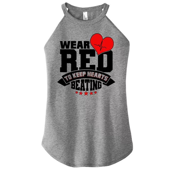 Wear Red To Keep Hearts Beating Heart Health Awareness Women’s Perfect Tri Rocker Tank